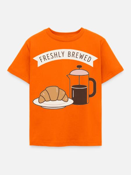 Frühstücksduft Kaffee Croissant - Kinder T-Shirt - Orange
