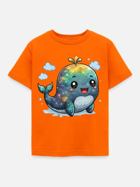 Galaxie-Wal Kuschelheld - Kinder T-Shirt - Orange