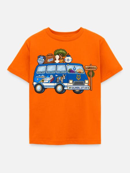 Griechenland Camper Wohnmobil - Kinder T-Shirt - Orange