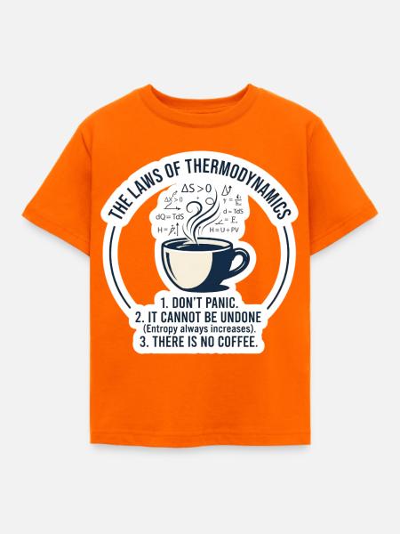 Thermo Kaffee Gesetze - Kinder T-Shirt - Orange