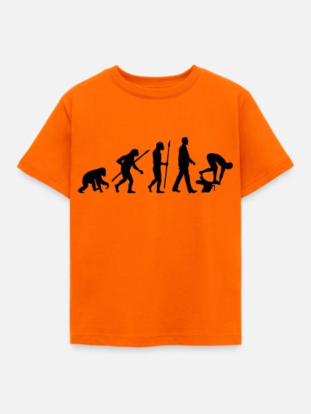 evolution_schwimmer_102012_a_1c - Kinder T-Shirt - Orange