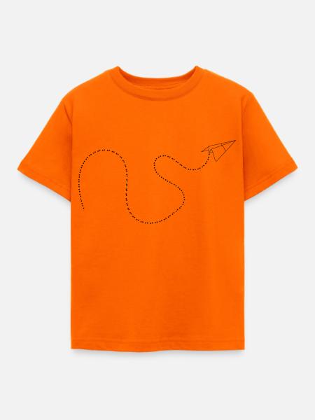 Papierflieger Origami 1c - Kinder T-Shirt - Orange