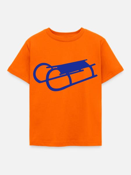 Schlitten - Kinder T-Shirt - Orange
