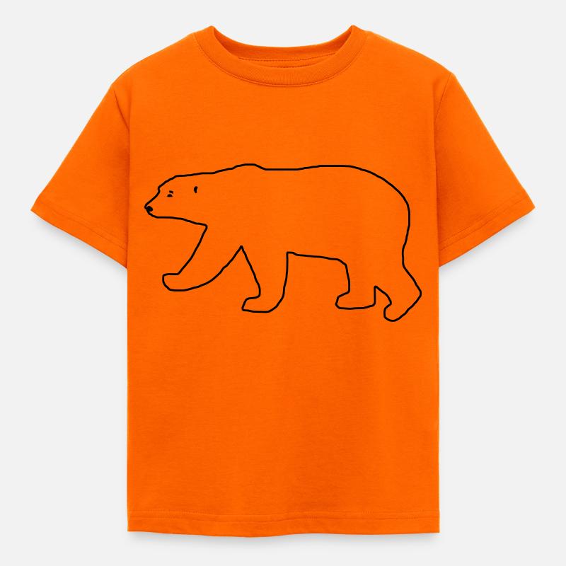 Eisbär -Kontur- - Kinder T-Shirt - Orange