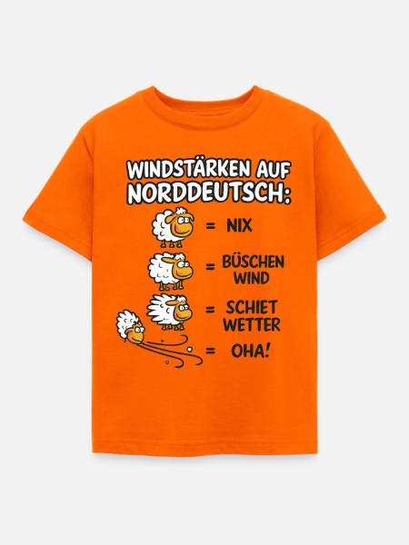 Norddeutsche Windstärken Schäfchen - Kinder T-Shirt - Orange