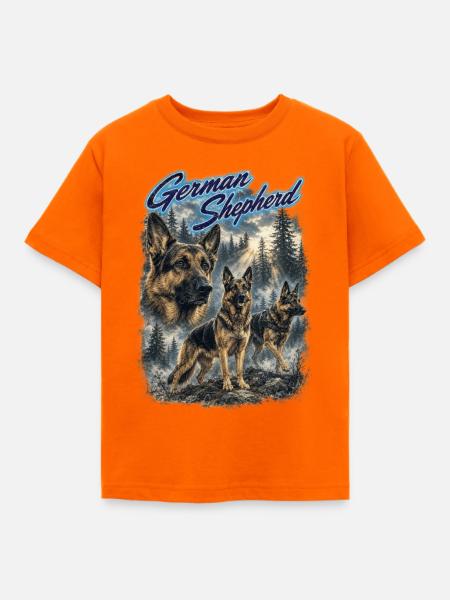 Deutscher Schäferhund Retro - Kinder T-Shirt - Orange