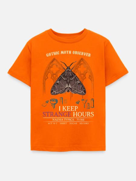 Gothic Moth Observer: Strange Hours - Kinder T-Shirt - Orange