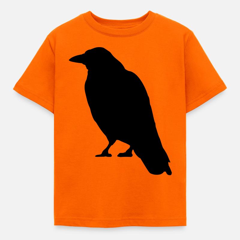 Black Crow Vogel - Kinder T-Shirt - Orange