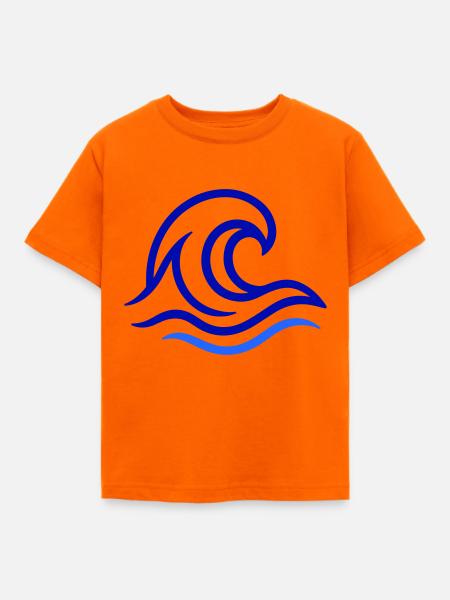 Ozean Welle - Kinder T-Shirt - Orange