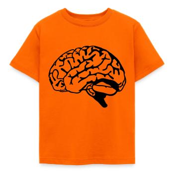 brain - Kinder T-Shirt - Orange - Vorne - AI Model Kid Male (0cm)