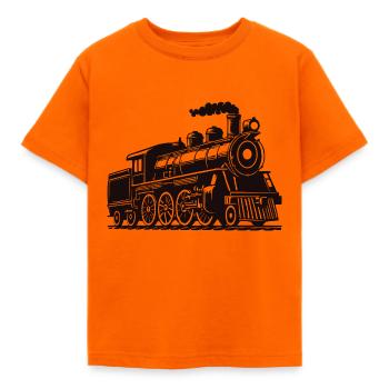 lokomotive silhouette - Kinder T-Shirt - Orange - Vorne - AI Model Kid Male (0cm)