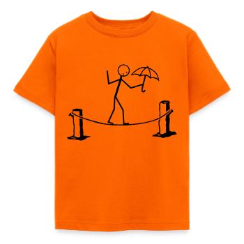Slackline - Kinder T-Shirt - Orange - Vorne - AI Model Kid Male (0cm)