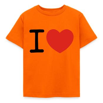 I heart ... - Kinder T-Shirt - Orange - Vorne - AI Model Kid Male (0cm)