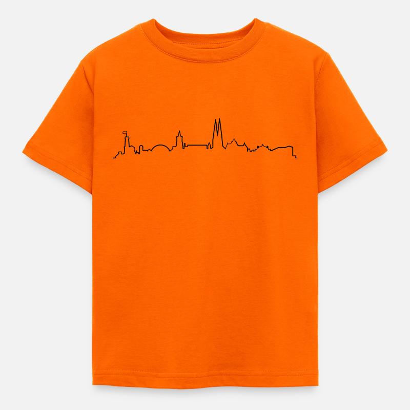 Skyline Bielefeld Linie - Kinder T-Shirt - Orange