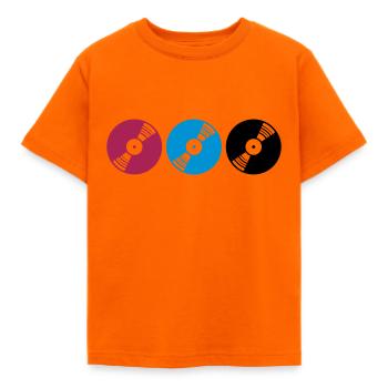 vinyl colorful series discjockey club music love music - Kids' T-Shirt - orange - Front - AI Model Kid Male (0cm)
