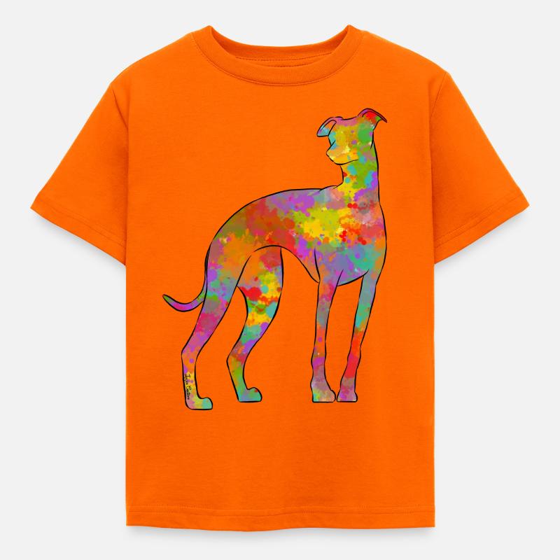 Whippet Multicolor 2 - Kinder T-Shirt - Orange