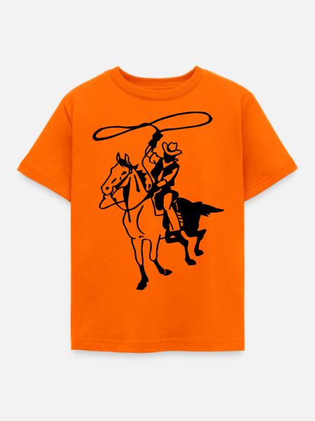 Cowboy mit Lasso - Kinder T-Shirt - Orange