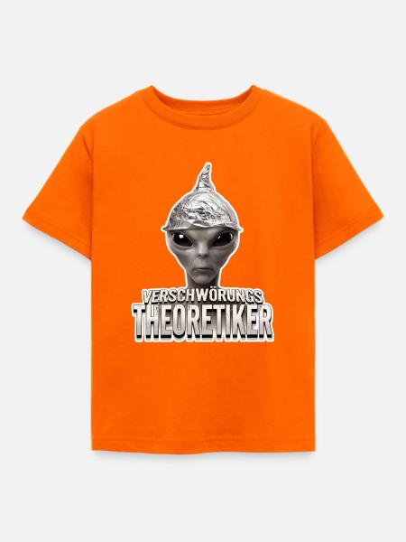 Verschwörungstheoretiker Alien - Kinder T-Shirt - Orange