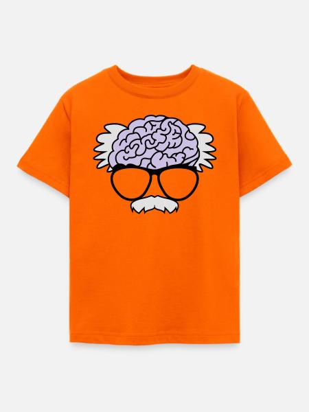 Gehirn eines Professors - Kinder T-Shirt - Orange