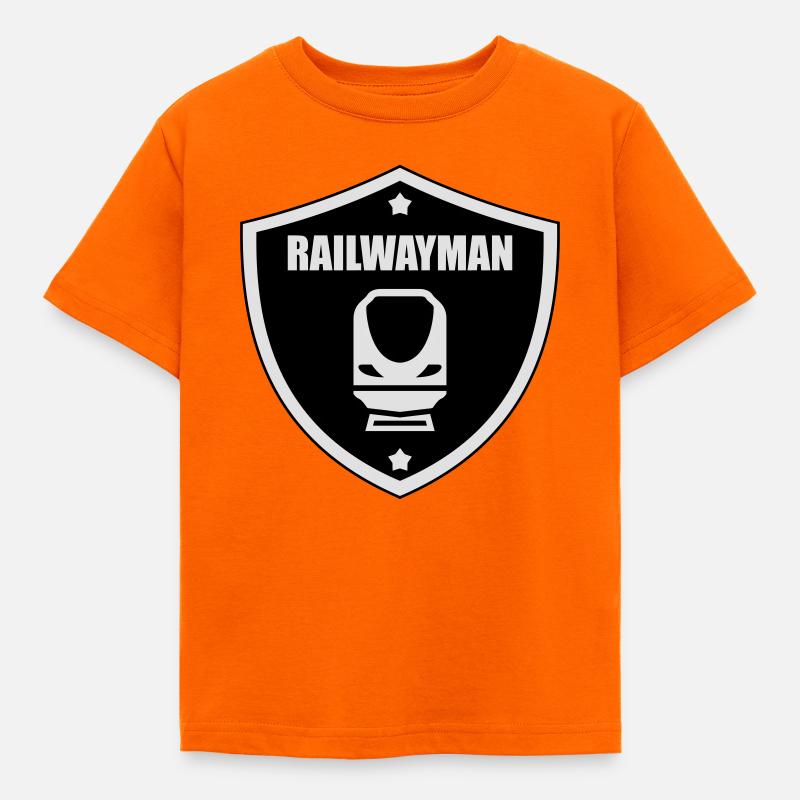 Eisenbahner / Eisenbahnen / Eisenbahn / Bahn - Kinder T-Shirt - Orange