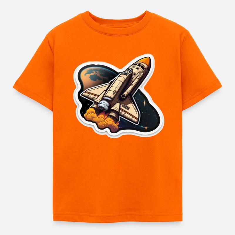 Space Rocket - Kinder T-Shirt - Orange