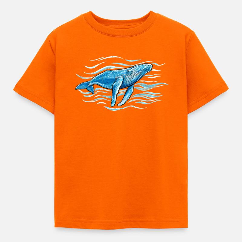 Pukkelhval - Børne-T-shirt - orange