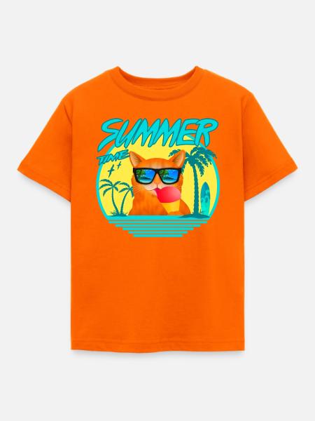 SUMMERCAT WITH ICE - Kinder T-Shirt - Orange