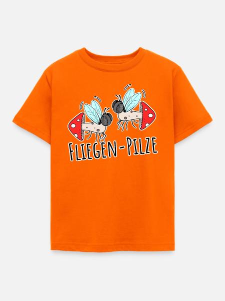 Zwei Fliegen Pilze - Kinder T-Shirt - Orange