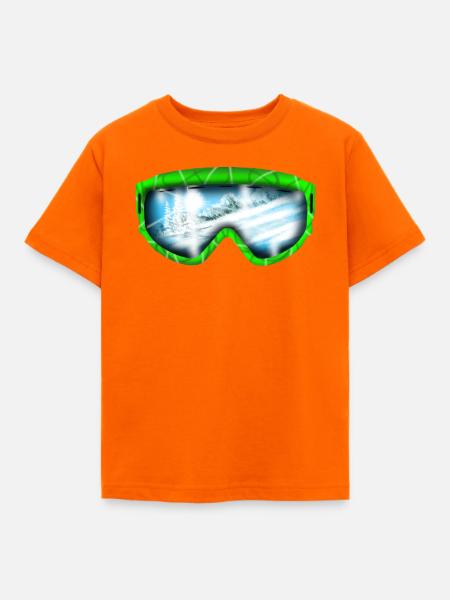 Gletscherblick Neon Goggle Design - Kinder T-Shirt - Orange