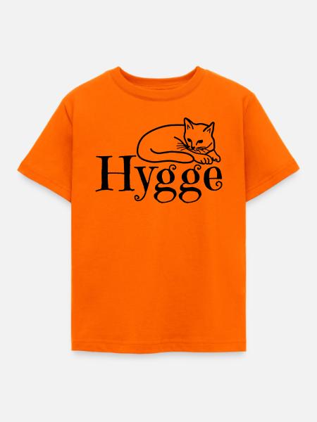 Hygge mit Katze - Kinder T-Shirt - Orange