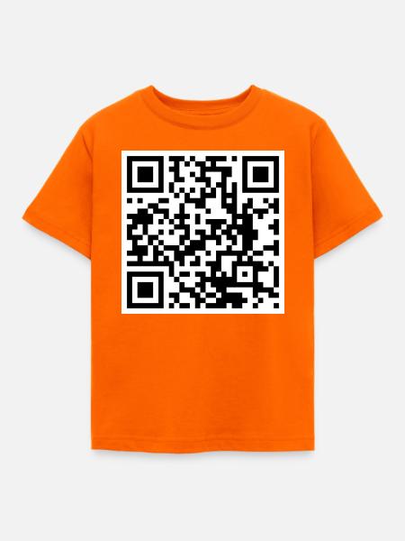 QR-Code-Zitat lustiger Humor - Kinder T-Shirt - Orange
