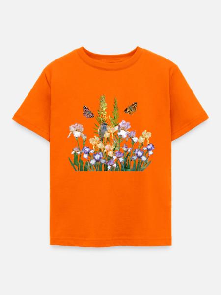 Im Garten der Schmetterlinge - Kinder T-Shirt - Orange