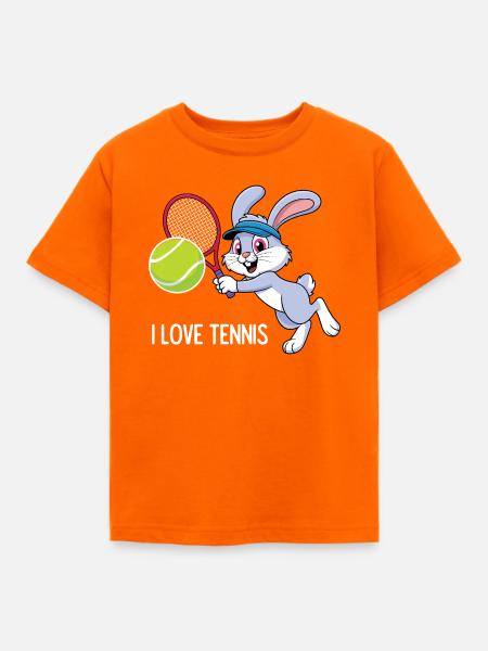 Ich liebe Tennis - Kinder T-Shirt - Orange