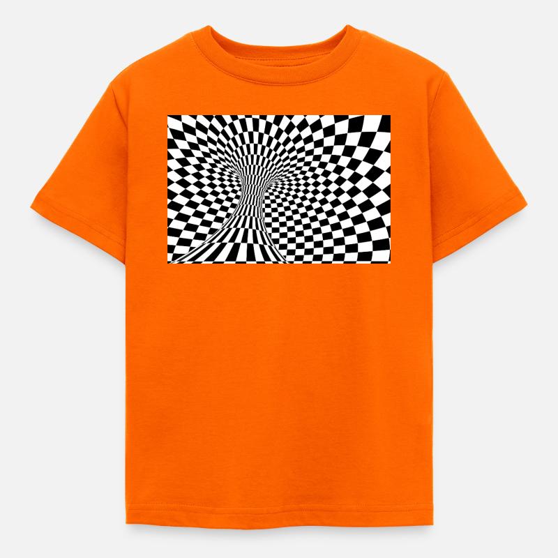 Tunnel optique damier - T-shirt Enfant - orange