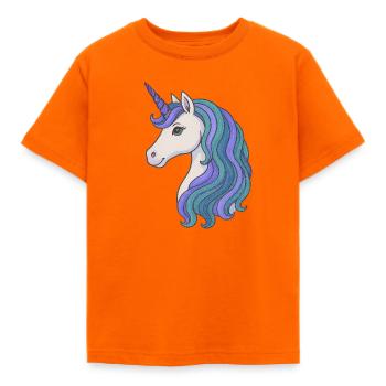 Pastel Unicorn Mane Portrait - Kids' T-Shirt - orange - Front - AI Model Kid Male (0cm)