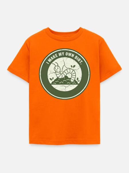 Wurmkompost: Eigenständige Erde - Kinder T-Shirt - Orange