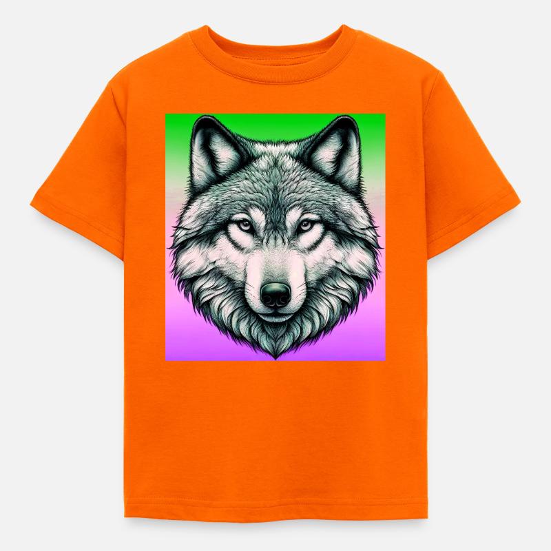 Wolf - Kinder T-Shirt - Orange