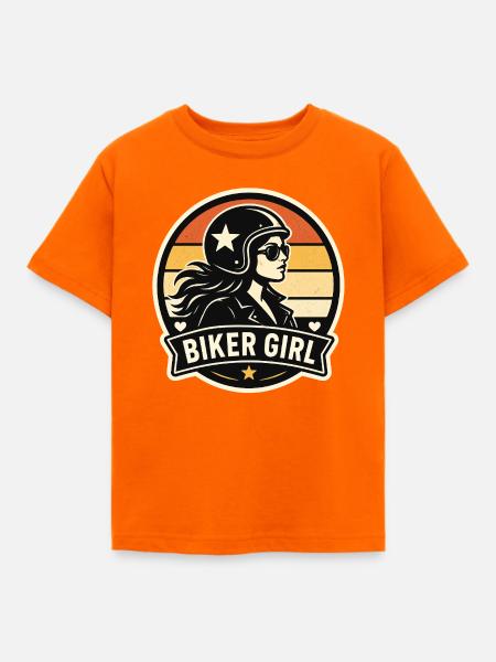 Biker Girl - Kinder T-Shirt - Orange