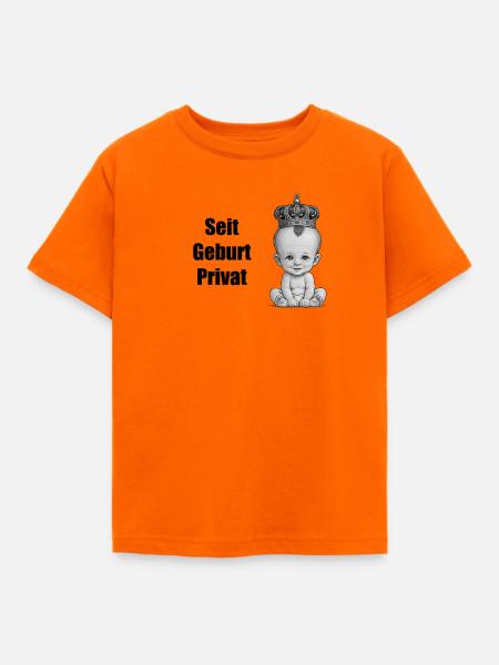 Seit Geburt Privat - Kinder T-Shirt - Orange