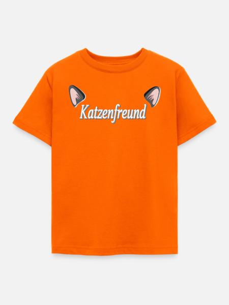 Katzenfreund: Katzenliebe Typografie - Kinder T-Shirt - Orange