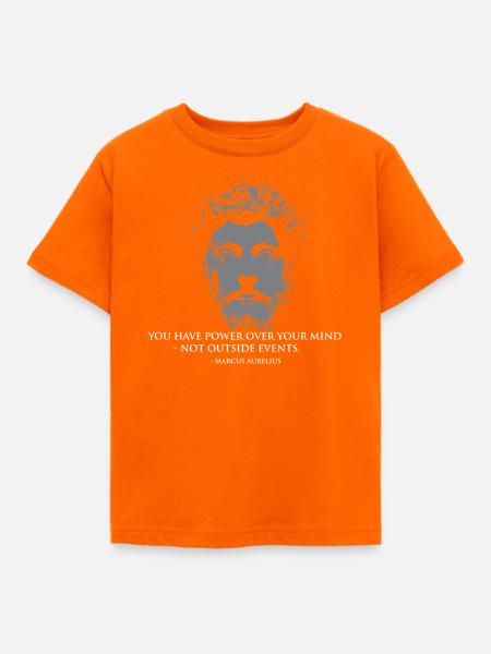 Steisches Zitat von Marcus Aurelius - Kinder T-Shirt - Orange