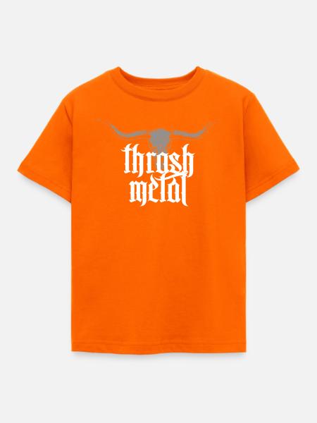 Thrash Metal Gothic Skull - Kinder T-Shirt - Orange