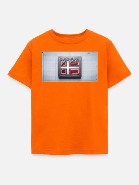 Danmark Neon Quad Panel - Kinder T-Shirt - Orange