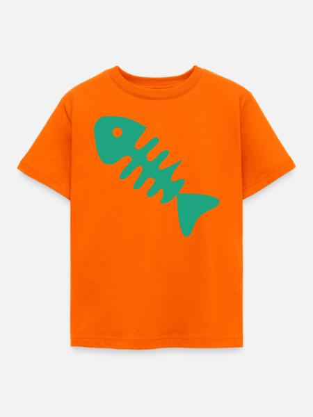 Gruene Fischgraete Icon - Kinder T-Shirt - Orange