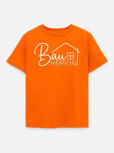 Bauherrin Hausbau Eigenheim - Kinder T-Shirt - Orange