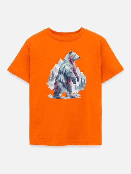Polygonbär im Gebirge - Kinder T-Shirt - Orange
