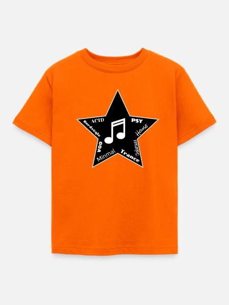 Musikgenres Stern: Acid bis Trance - Kinder T-Shirt - Orange