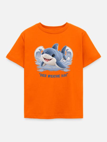 Der weiche Hai - Kinder T-Shirt - Orange