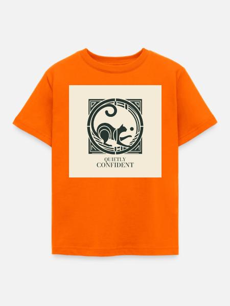 Quietly Confident – Elegante Katze - Kinder T-Shirt - Orange