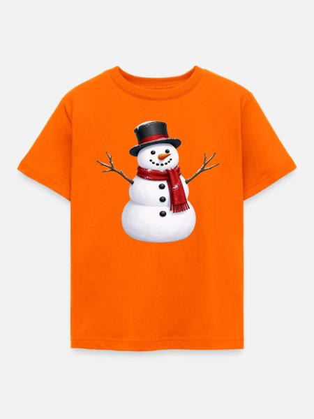 Schneemann - Kinder T-Shirt - Orange